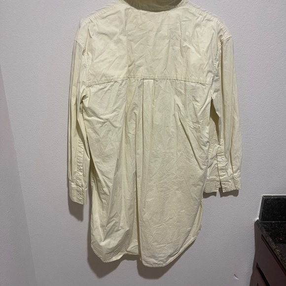 Saunders Yellow Oversized Mini Shirt Dress Size 4 Designer Women’s Casual Style - Picture 14 of 15